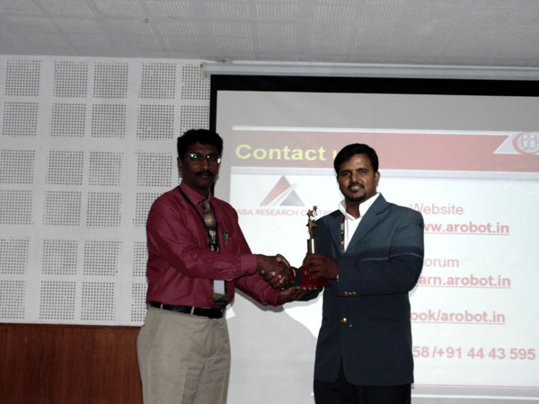 Seminar on Robotics and Industrial Applications, by Mr.M.K Swaminathan,Founder and CEO, A-Robot, Chennai, organized by Department of CSE, on 24 Jul 2014